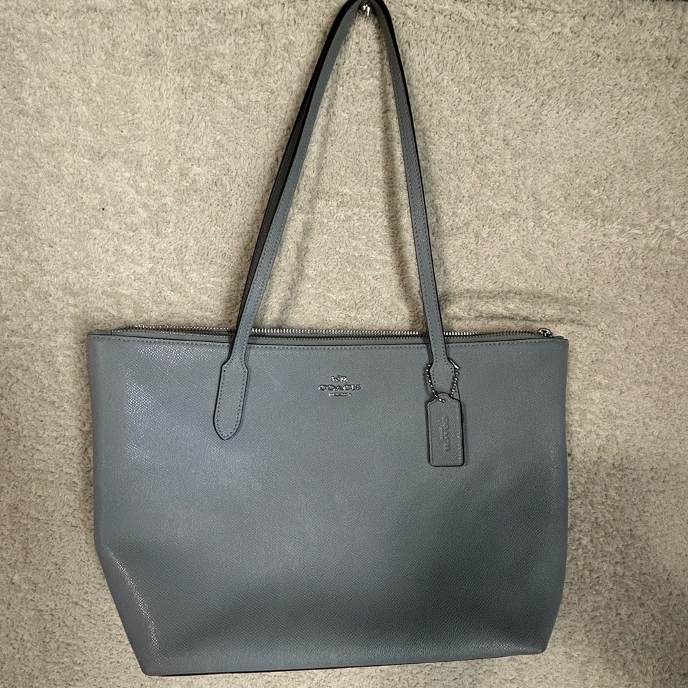 COACH Tote Bag Powder Blue. Some Discoloration See Pic. Casual Career